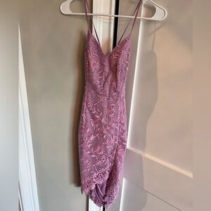 Lace midi dress color lilac